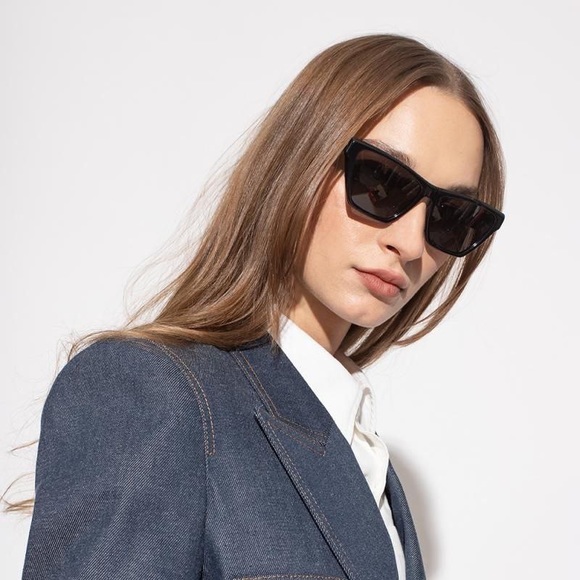 NEW SAINT LAURENT SUNGLASSES SL M103 002 CAT EYE WOMEN BLACK EYEWEAR - Picture 10 of 11